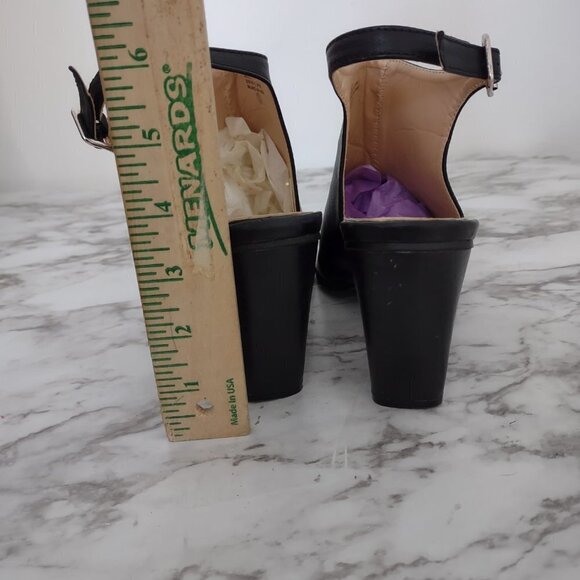 Chase & Chloe Willy -5 Women"s Slingback Buckled Open Toe‎ Heel Chunky Ankle 7.5 - Picture 7 of 11